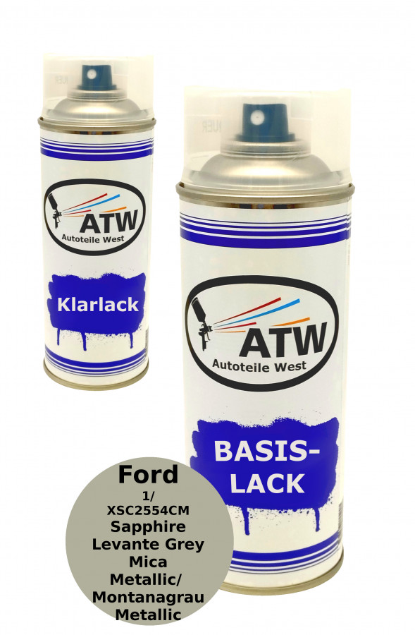 Autolack für Ford 1 / XSC2554CM Sapphire Levante Grey Mica Metallic / Montanagrau Metallic +400ml Klarlack Set